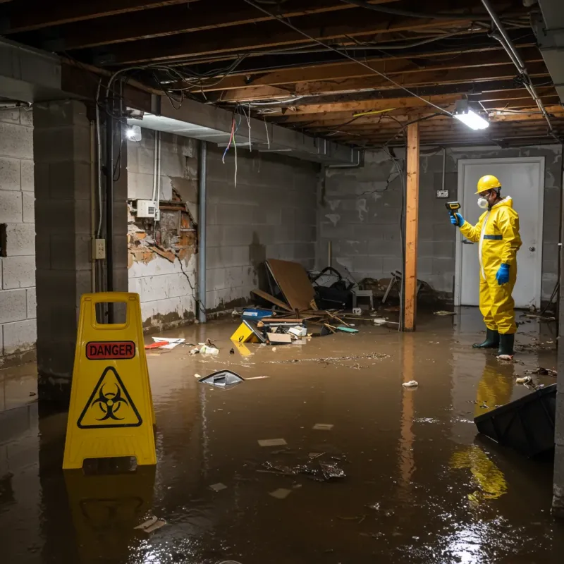 Flooded Basement Electrical Hazard in Winfield, IN Property